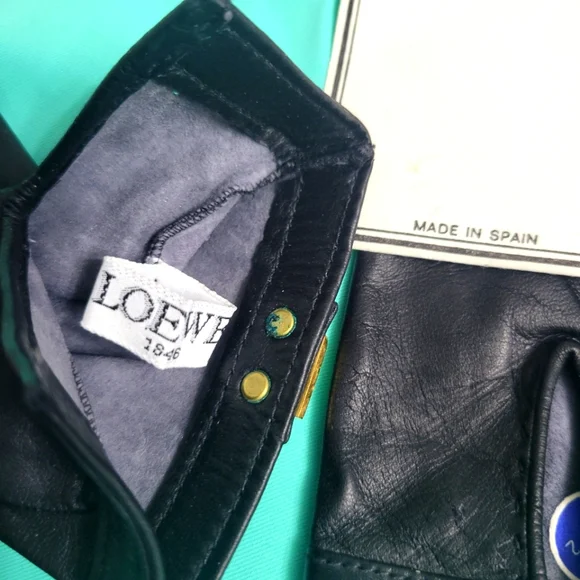 Women's LOEWE Black Leather W/interlocking LL logo Size 7.5 - Picture 7 of 7